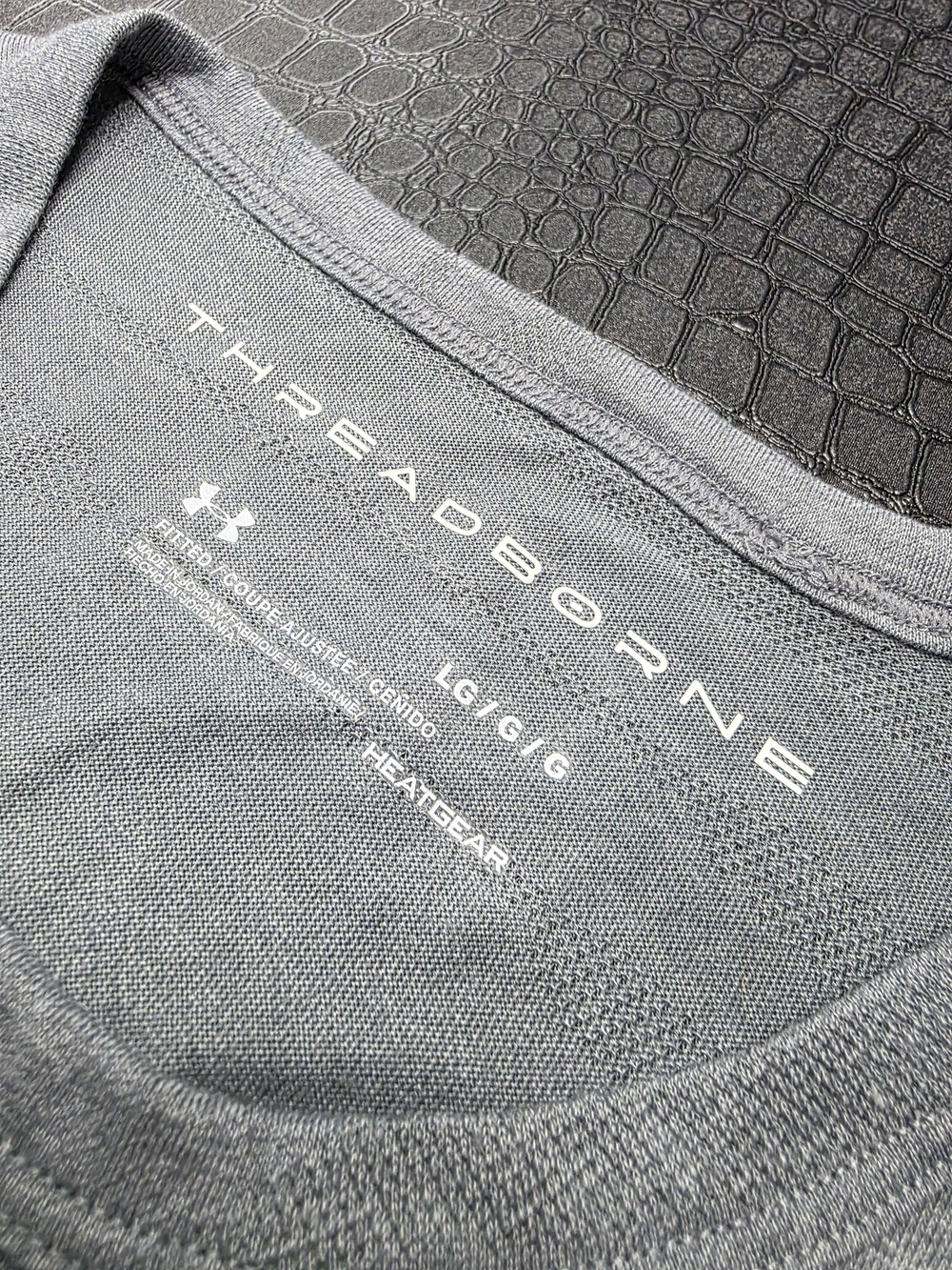 Under Armour Threadborne Performance Tee Fitted Heatgear Size L - Charcoal Gray